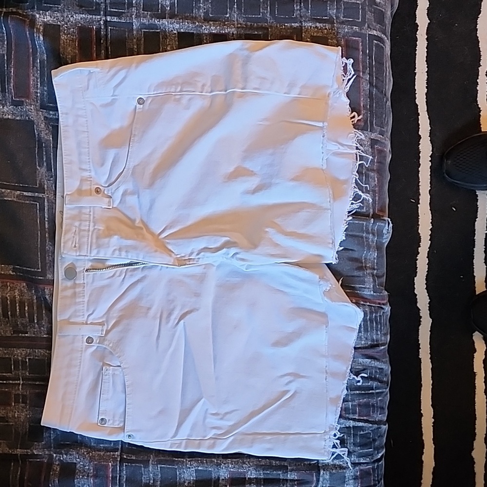 White denim shorts